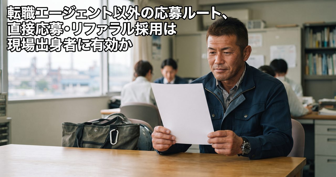 現場出身の男性がオフィスで白紙の書類に目を通している様子